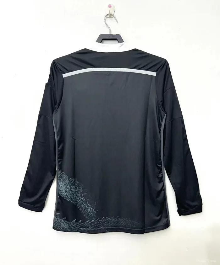 Retro 14/15 Real Madrid Third Long Sleeve Dragon Black Soccer Jersey