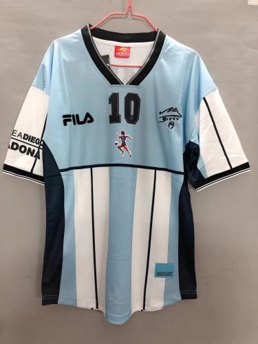 Retro 2001 Argentina Farewell Diego Maradona Testimonial Jersey