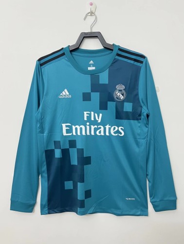 Retro 17/18 Real Madrid Third Long Sleeve Soccer Jersey