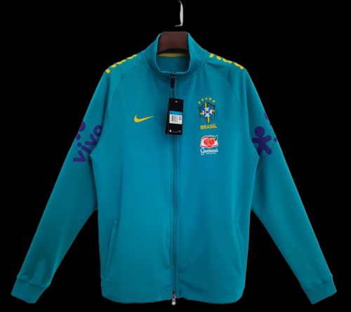 2022 Brazil Full Zipper Blue Training Jacket
