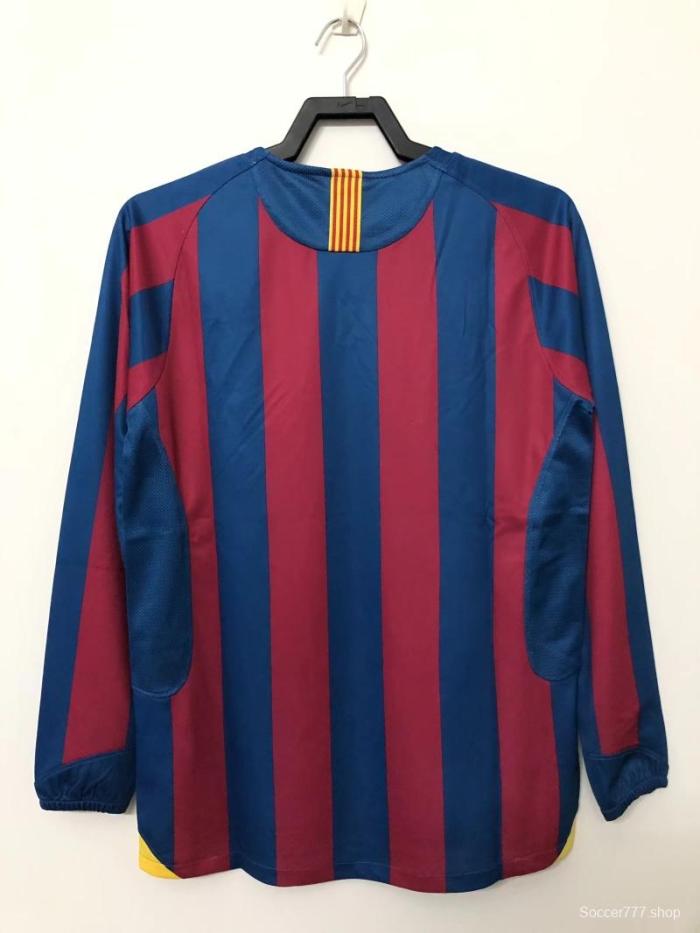 Retro 05/06 Barcelona Home Long Sleeve League Vision Soccer Jersey