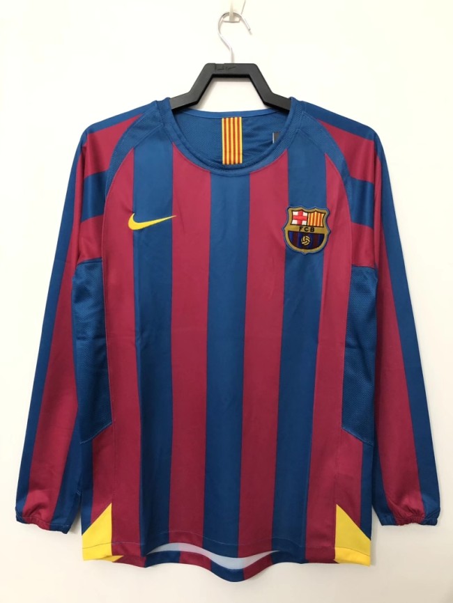 Retro 05/06 Barcelona Home Long Sleeve League Vision Soccer Jersey