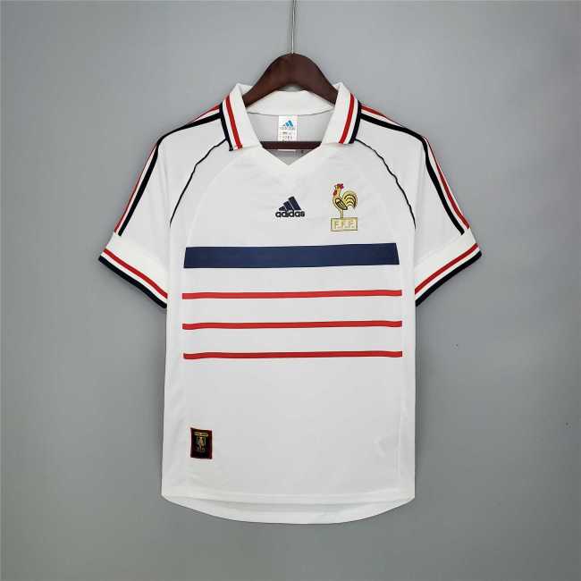 Retro 1998 France Away White Soccer Jersey