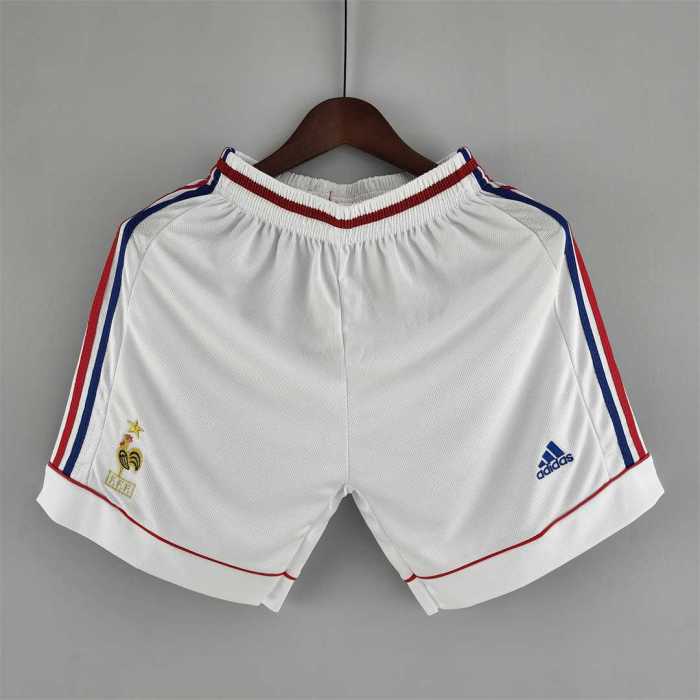 Retro 1998 France Home White Shorts