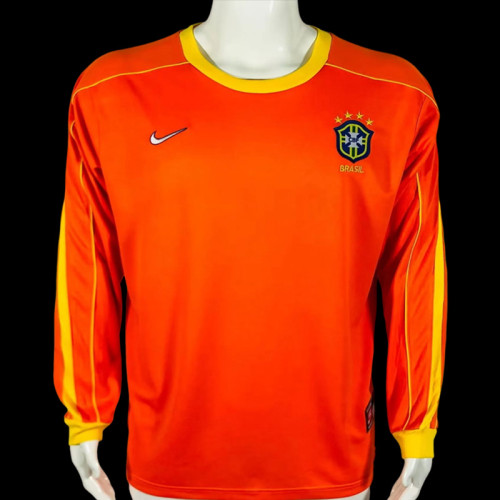 Retro 1998 Brazil Goalkeeper Orange Jersey
