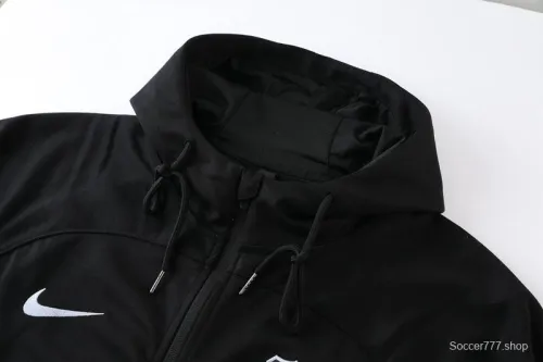 22/23 Barcelona Black Full Zipper Hoodie Tracksuit