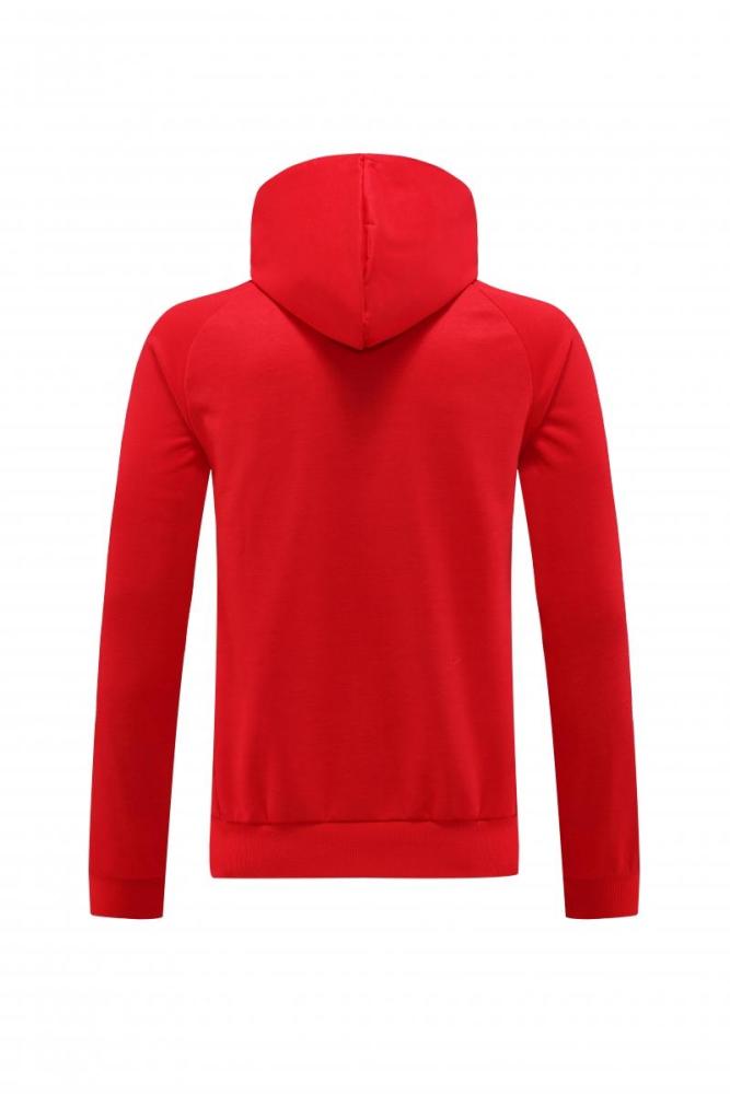 2023 Bayern Munich Red Hoodie Full Zipper Tracksuit