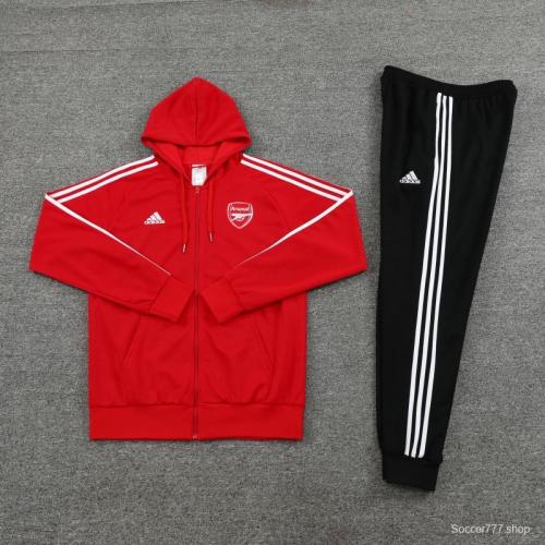 22/23 Arsenal Red  Full Zipper Hoodie Tracksuit
