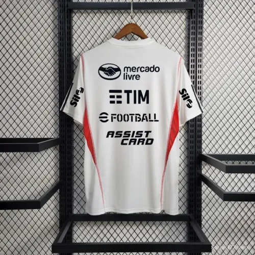 23/24 Flamengo White Jersey With Full Front Back Sponsor
