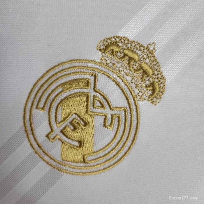 Retro Long Sleeve 2019-20 Real Madrid Training White Jersey