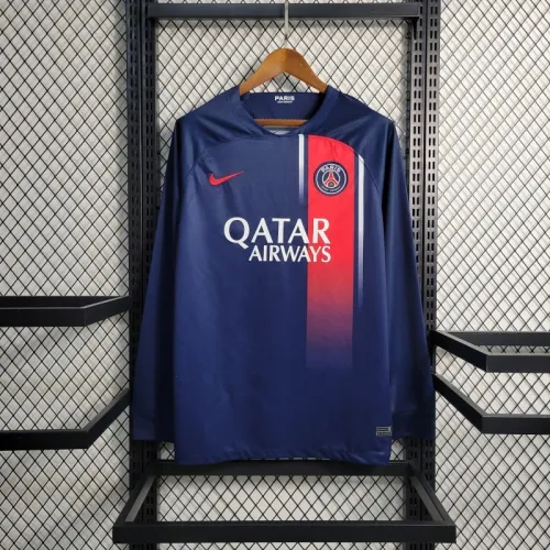 23-24 PSG Home Long Sleeve Soccer Jersey