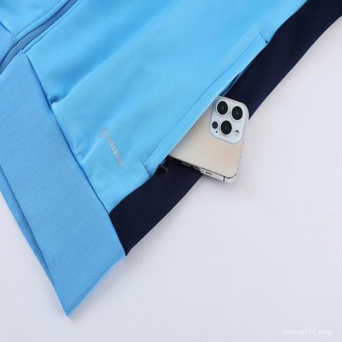 2023 Adidas Sky Blue Black Full Zipper Jacket +Pants