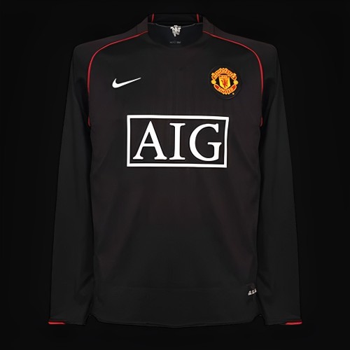 Retro 07/08 Man United Away Black Long Sleeve Jersey