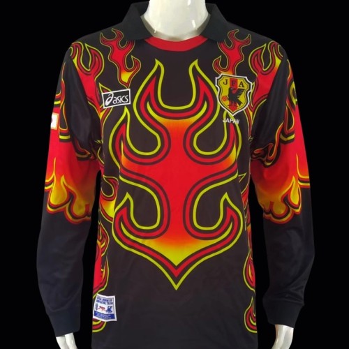 Retro 1998 Japan Goalkeeper Red Flame Long Sleeve Jersey
