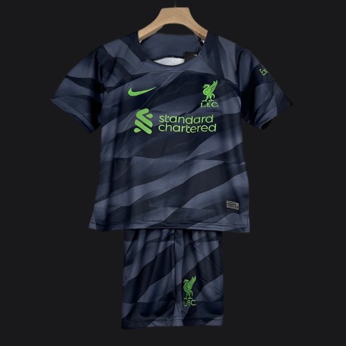 23/24 Kids Liverpool Goalkeeper Black Jersey Size 16-28