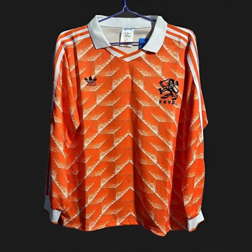 Retro 1988 Netherlands Home Long Sleeve Jersey