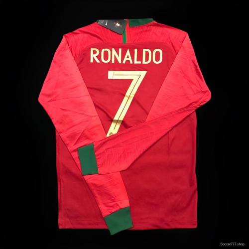 Retro 2020 Portugal Home Long Sleeve Jersey