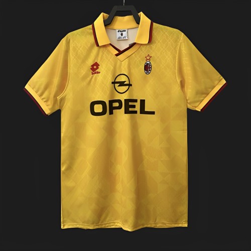 Retro 95/96 AC Milan Away Yellow Jersey