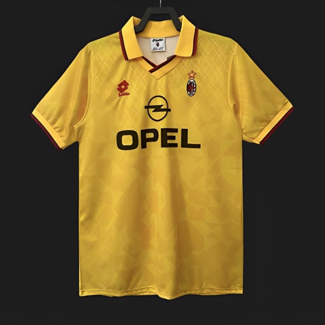 Retro 95/96 AC Milan Away Yellow Jersey