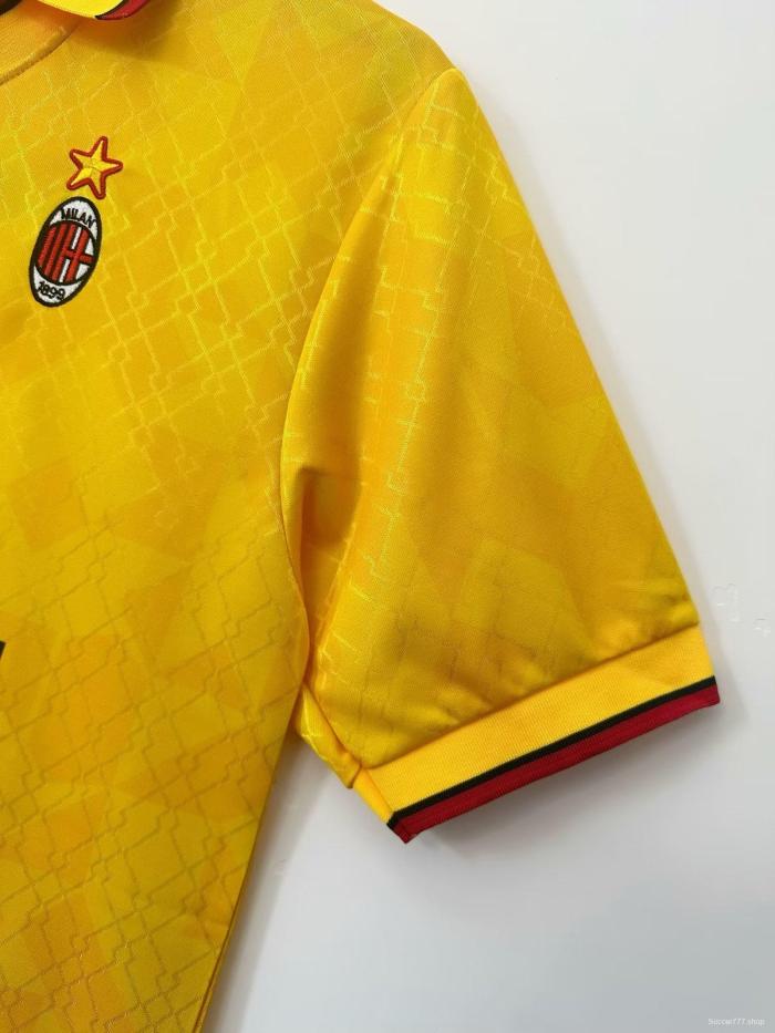 Retro 95/96 AC Milan Away Yellow Jersey