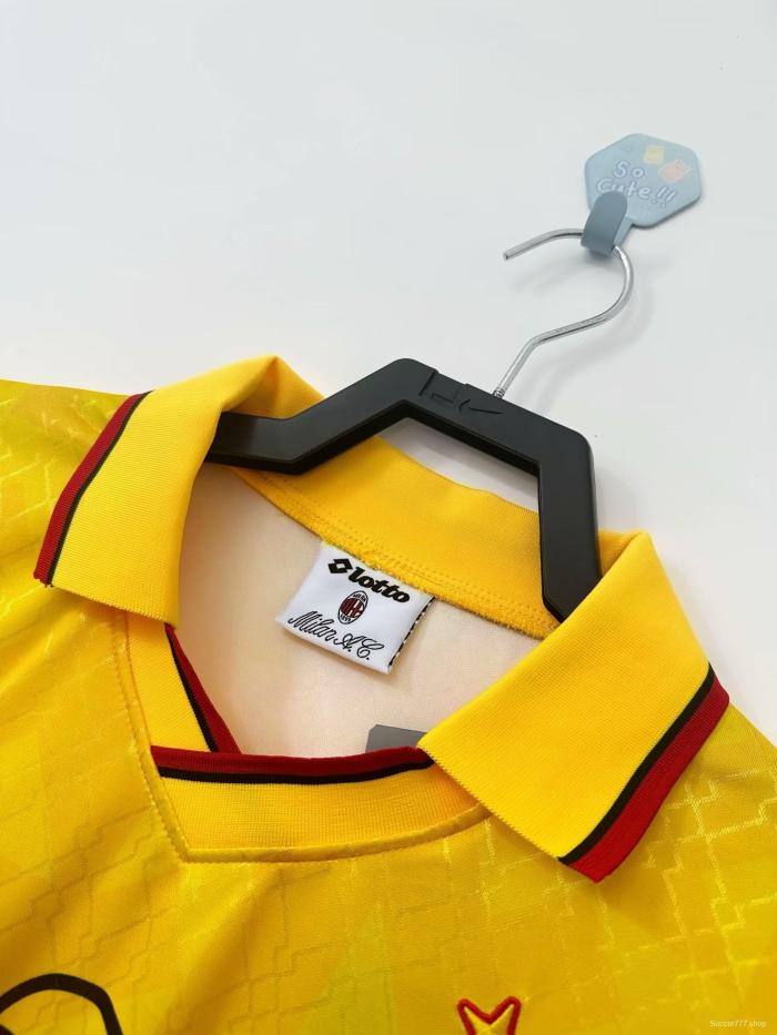 Retro 95/96 AC Milan Away Yellow Jersey