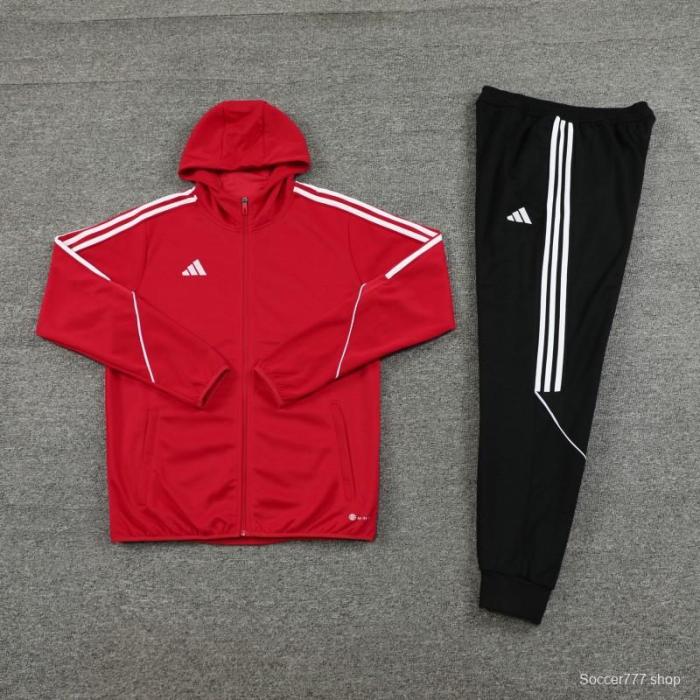 2023 Adidas Red Hoodie Full Zipper Jacket +Pants