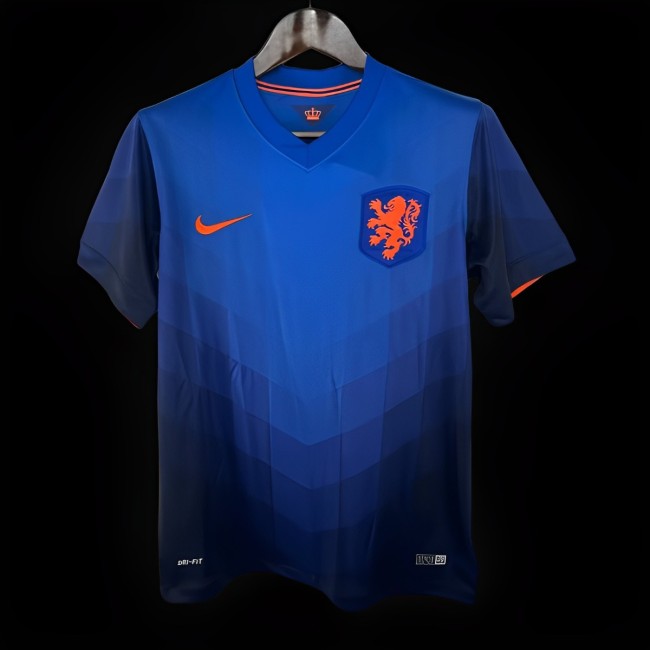 Retro 2014 Netherlands Away Blue Jersey