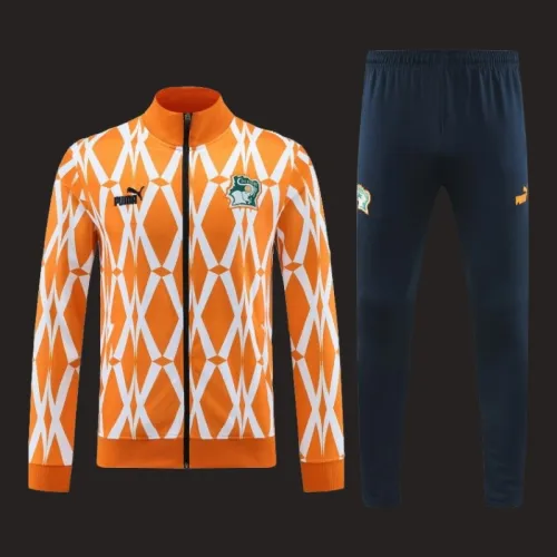 2024 Ivory Coast Orange  Full Zipper Hoodie Jacket+Pants