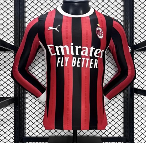 Player Version 24/25 AC Milan Home Long Sleeve Jersey