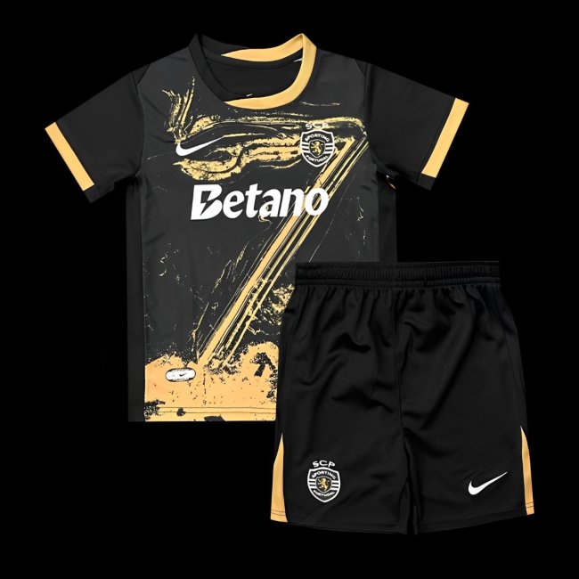 24/25 Kids Sporting CP Fourth Black Jersey