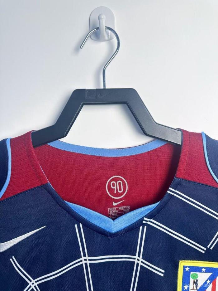 加载失败 Retro 04/05 Long Sleeve Atletico Madrid Away Blue Jersey