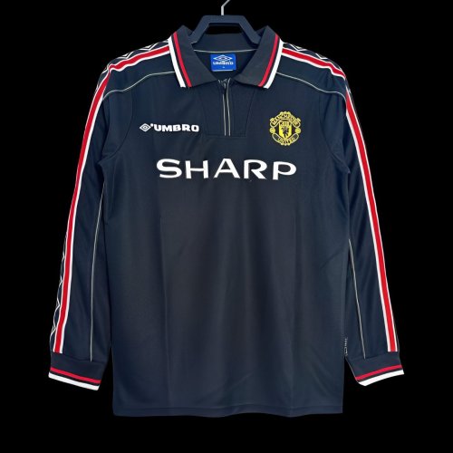 Retro 98/99 Manchester United Long Sleeve Goalkeeper Navy Jersey