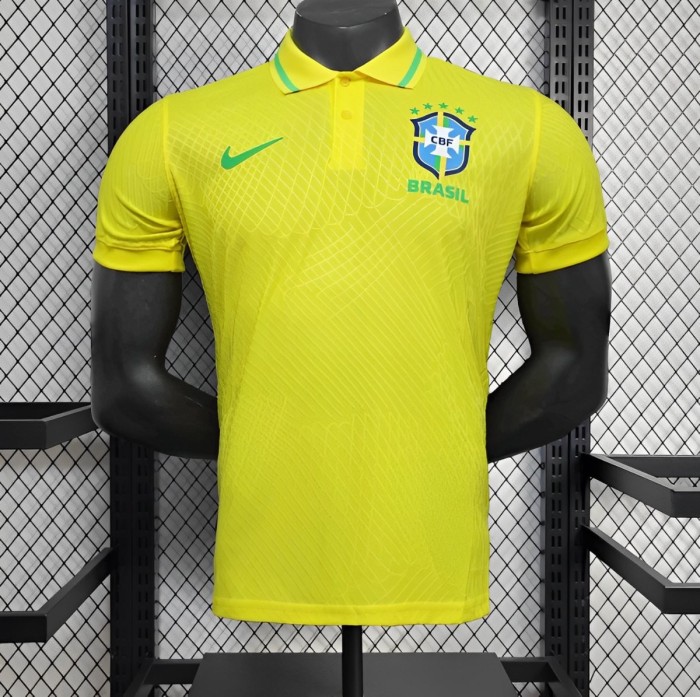 25/26 Player Version Brazil POLO Yellow Jersey