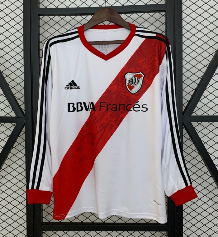 13/14 Retro Long Sleeve River Plate Home Jersey
