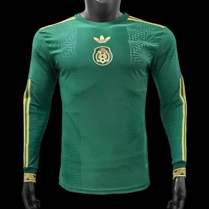 Player Version 2025 Mexico Gold Cup Green Long Sleeve Special Jersey
