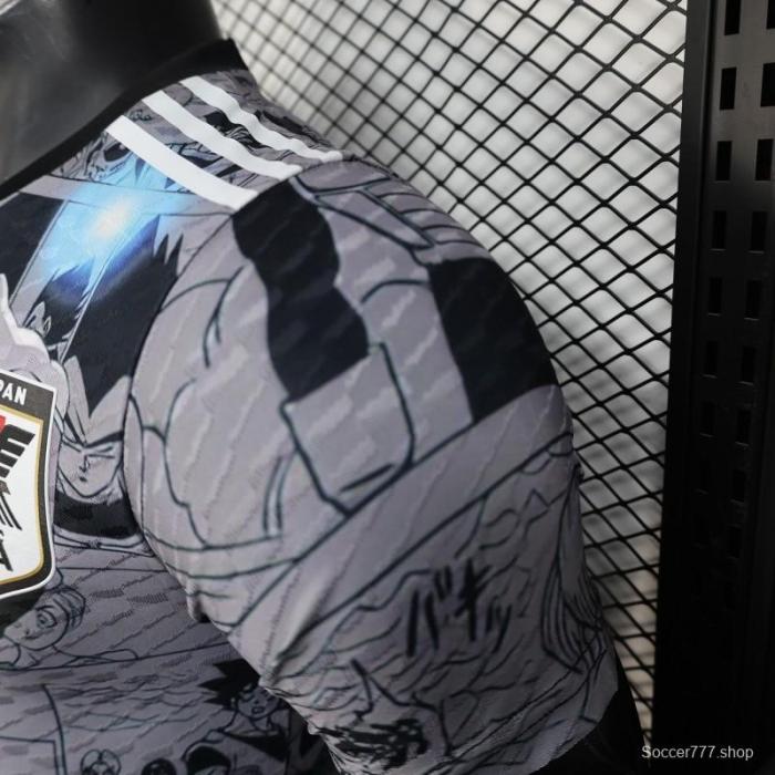Player Version 2025 Japan National Team Dragon Ball Z Vegeta Grey with Anime Graphic Jersey