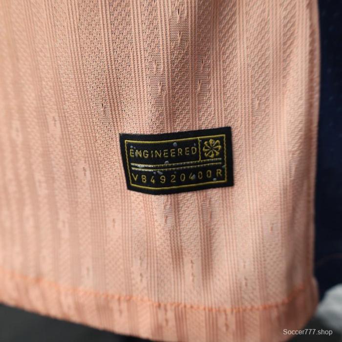 Player Version 25/26 FC Barcelona Pink 125Th Anniversary Jersey with Spotify Sponsor and Navy Blue Accents