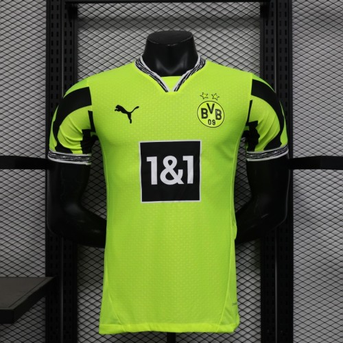 Player Version Borussia Dortmund 25/26 Neon Green Home Jersey with 1&1 Sponsor