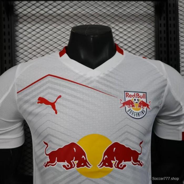 Player Version 25/26 RB Leipzig White with Chevron Pattern and Red Bull Logo Jersey