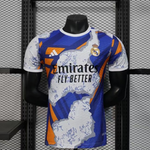 Player Version 25/26 Real Madrid Limited Edition Blue Orange Abstract Pattern Jersey