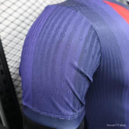 Player Version 25/26 Barcelona Blue and Red Striped with Spotify Sponsor Jersey