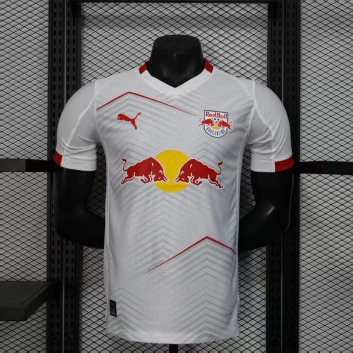 Player Version 25/26 RB Leipzig White with Chevron Pattern and Red Bull Logo Jersey