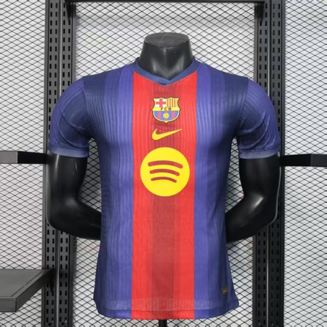 Player Version 25/26 Barcelona Blue and Red Striped with Spotify Sponsor Jersey