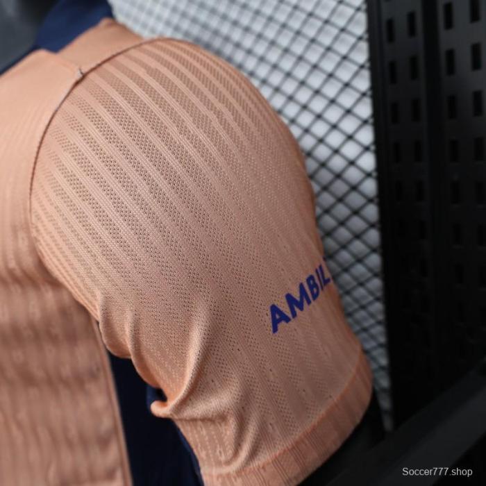 Player Version 25/26 FC Barcelona Pink 125Th Anniversary Jersey with Spotify Sponsor and Navy Blue Accents