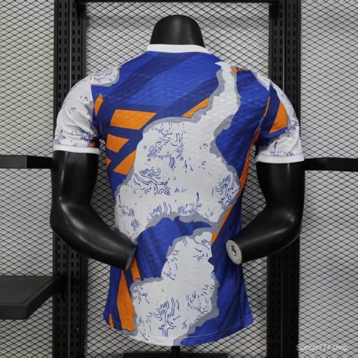 Player Version 25/26 Real Madrid Limited Edition Blue Orange Abstract Pattern Jersey