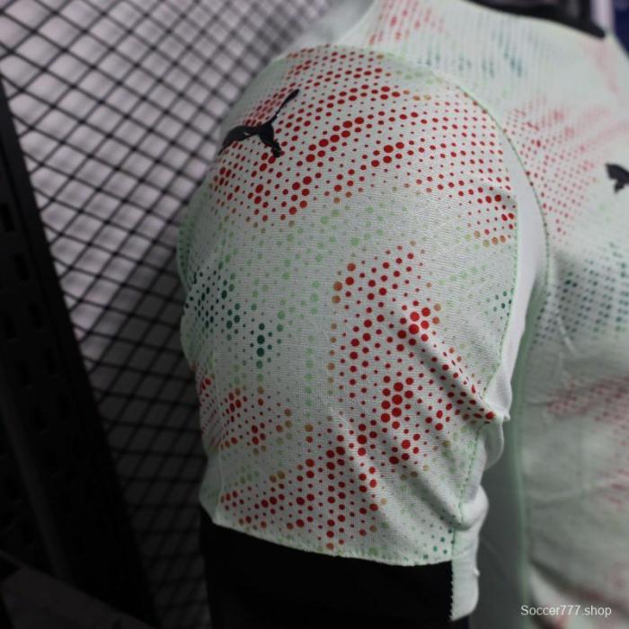 Player Version 2025 Portugal Away Mint Green Jersey with Graphic Pattern