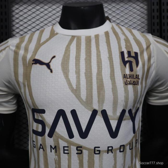 Player Version 25/26 Al Hilal White with Gold Stripes Jersey