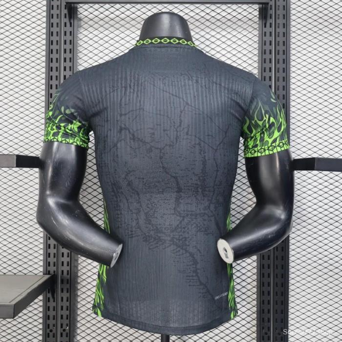 Player Version 2025 Brazil Dark Grey with Neon Green Flame Jersey