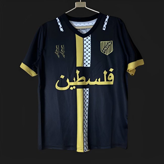 25/26 FC Palestina Black with Gold and Kufiya Pattern Jersey