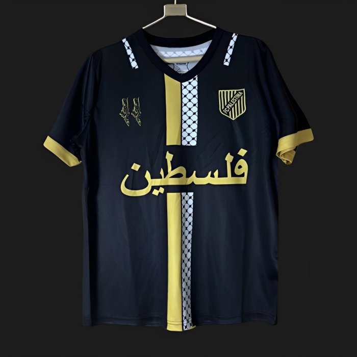 25/26 FC Palestina Black with Gold and Kufiya Pattern Jersey